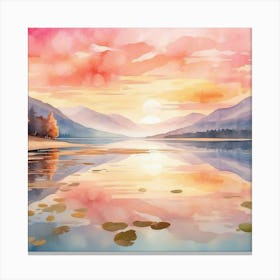 Watercolor Landscape Watercolor Painting Canvas Print