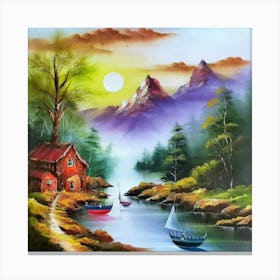 Multicolored landscape. 10 Canvas Print