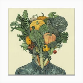 Head Full Of Vegetables Canvas Print