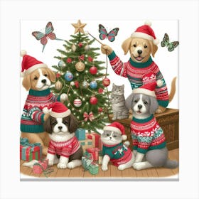 Christmas Dogs 1 Canvas Print