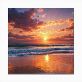 Sunset On The Beach 8 Canvas Print