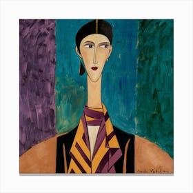 Woman With A Scarf Canvas Print