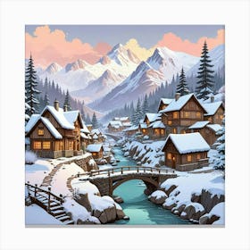 Snowy Winter Art Print (1) Canvas Print