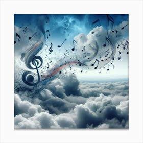 Music Notes In The Clouds Canvas Print