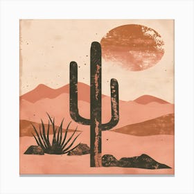 Cactus In The Desert Canvas Print