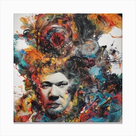 Man With A Colorful Head Canvas Print