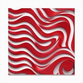 Red Wavy Wall Art Canvas Print