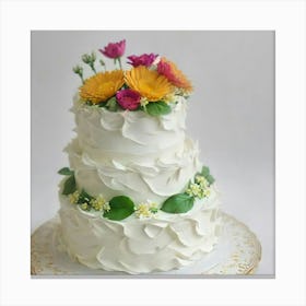 Wedding Cake With Flowers 1 Canvas Print