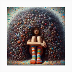 Girl With A Lot Of Hair Canvas Print