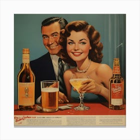 Default Vintage And Retro Alcohol Advertising Aesthetic 0 Canvas Print