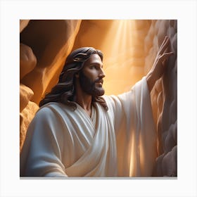 Jesus In The Cave Canvas Print