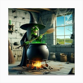Green Witch 4 Canvas Print