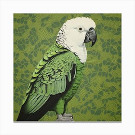 Ohara Koson Inspired Bird Painting Parrot 3 Square Canvas Print