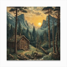 Cabin In The Mountains 5 Canvas Print