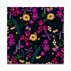 Wildflowers Seamless Pattern Canvas Print