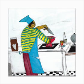 Chef In The Kitchen Canvas Print