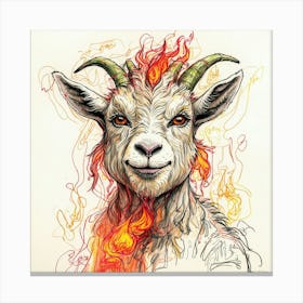 Goat On Fire 56 Canvas Print