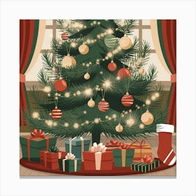 An Illustration Of A Decorated Christmas Df 10uipt3i0pxx9fricaa 8uxdptqmqasnn98m2hnyng Canvas Print