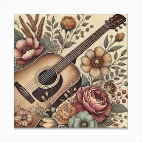 Acoustic Floral Canvas Print