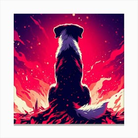 Dog In Flames Canvas Print