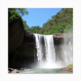 Waterfall - Waterfall Stock Videos & Royalty-Free Footage 1 Canvas Print