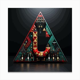 Geometric Letter J Canvas Print