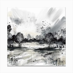 Landscape Drawing Canvas Print