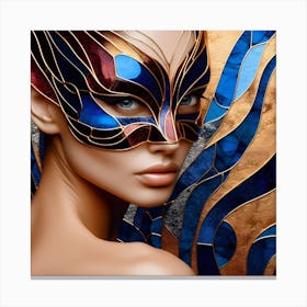 Girl In Masquerade - Stain Glass Inlay - 3 Of 6 Canvas Print