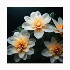 White Dahlia Flower 3 Canvas Print