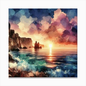 Sunset At The Beach 4 Canvas Print