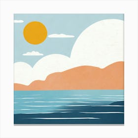 Sky, Sea, Beach, Geometric Abstract Art, Art Print Canvas Print
