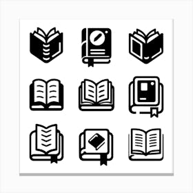 Book Icons Set Web Icons Design Collection (1) Canvas Print