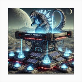 Kaiju Deployment Platforms Converted Canvas Print