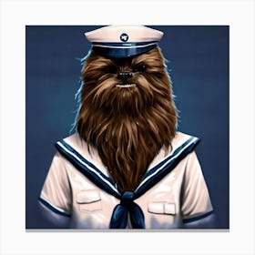 Chewbacca As A Navy Sailor Canvas Print