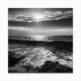 Black And White Seascape 22 Canvas Print