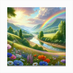 Rainbow In The Valley 1 Canvas Print