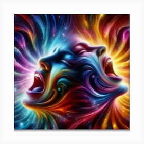 Two Faces In Space Canvas Print