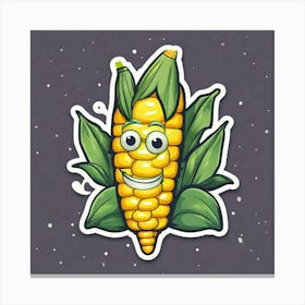 Sweetcorn As A Logo Sticker 2d Cute Fantasy Dreamy Vector Illustration 2d Flat Centered By T (2) Canvas Print