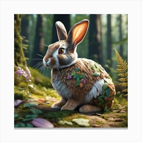 Rabbit In The Forest 105 Canvas Print