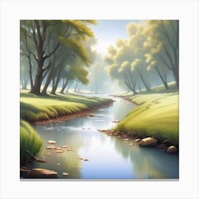 River In The Forest 31 Canvas Print
