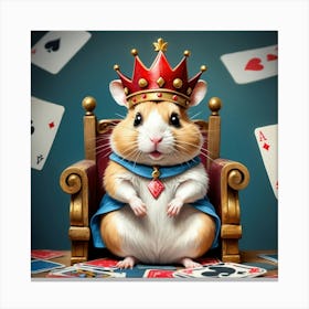 Hamster In A Crown Canvas Print