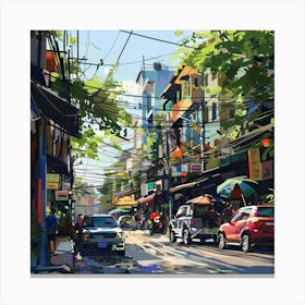 Street Scene In Vietnam Canvas Print