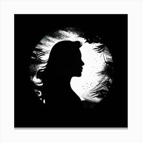 Silhouette Of A Woman, Simple Silhouette frame Canvas Print