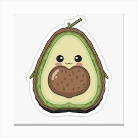 Avocado Kawaii Canvas Print