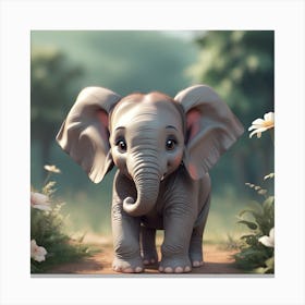 Cute Elephant Canvas Print