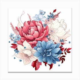 Peony Bouquet Canvas Print