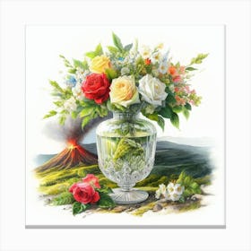 Roses In A Vase Canvas Print