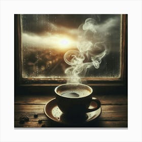 Coffee Cup With Steam 23 Canvas Print