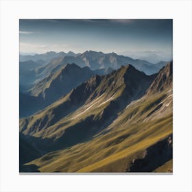 Steep Mountains With Green Slopes Canvas Print