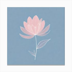 A White And Pink Flower In Minimalist Style Square Composition 666 Canvas Print